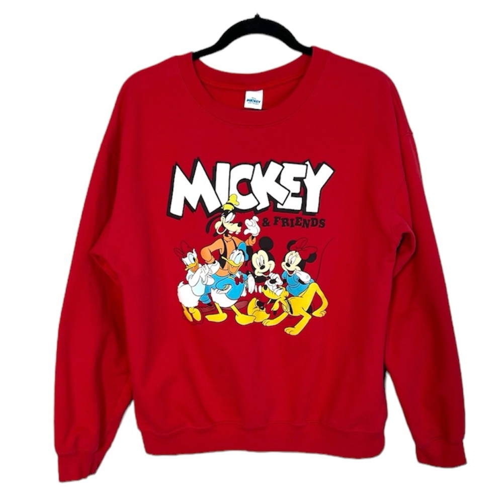 DISNEY Mickey & Friends Group Graphic Print red Sweatshirt
